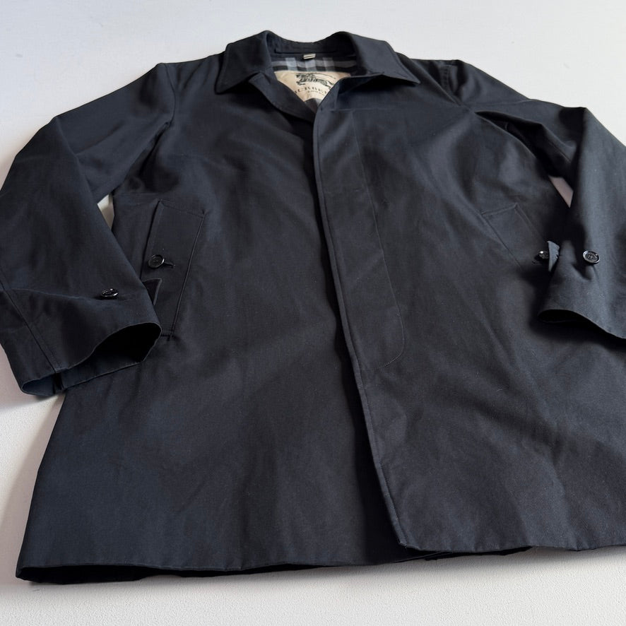 Burberry (48IT / M) Black 100% Cotton Gabardine Twill Car Coat