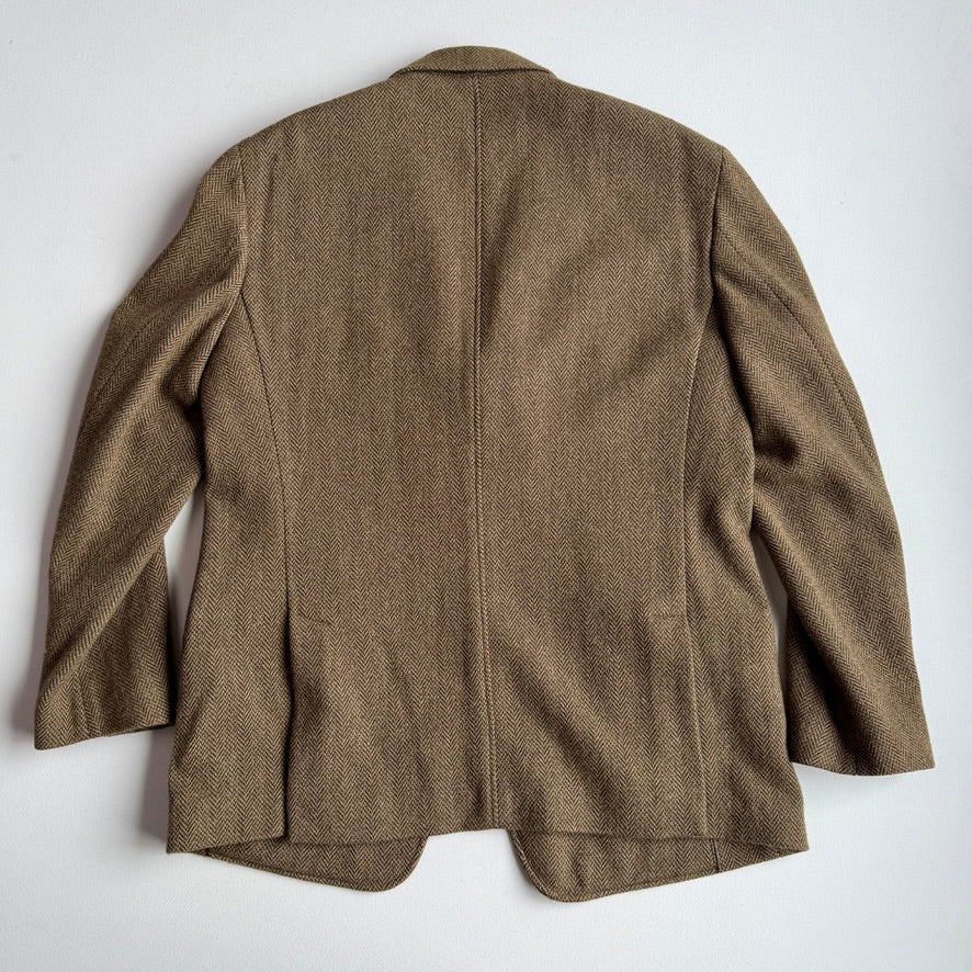 Polo Ralph Lauren (46L, XL) Olive Herringbone Wool Hacking Jacket