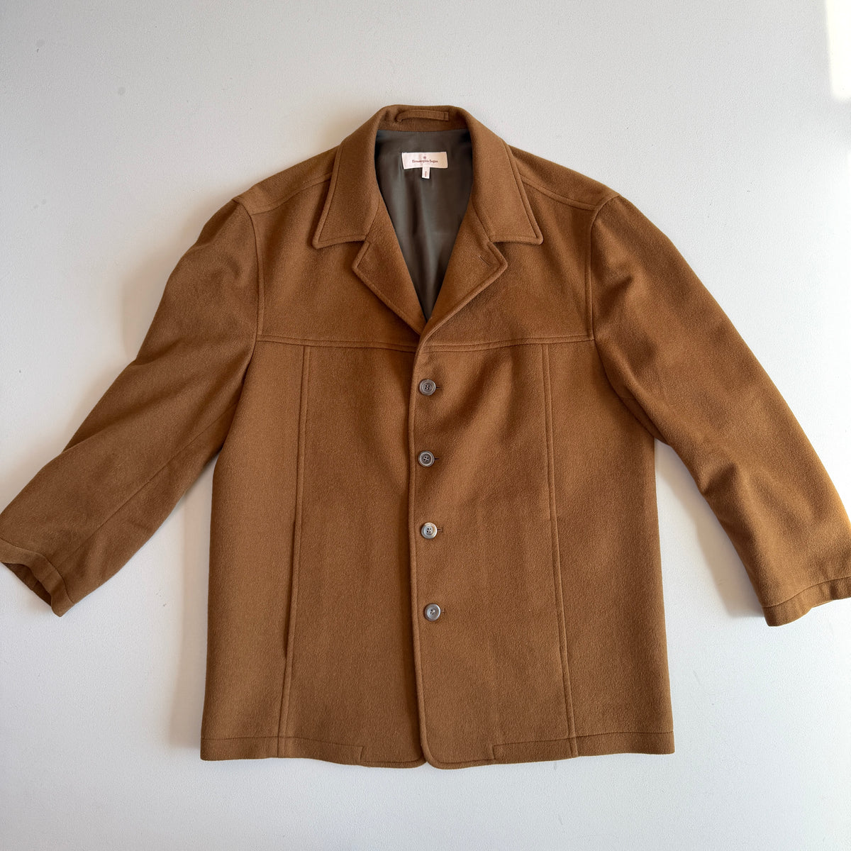 Ermenegildo Zegna (48IT / S) 100% Cashmere Tawny/Burnt Orange Flannel Car Coat