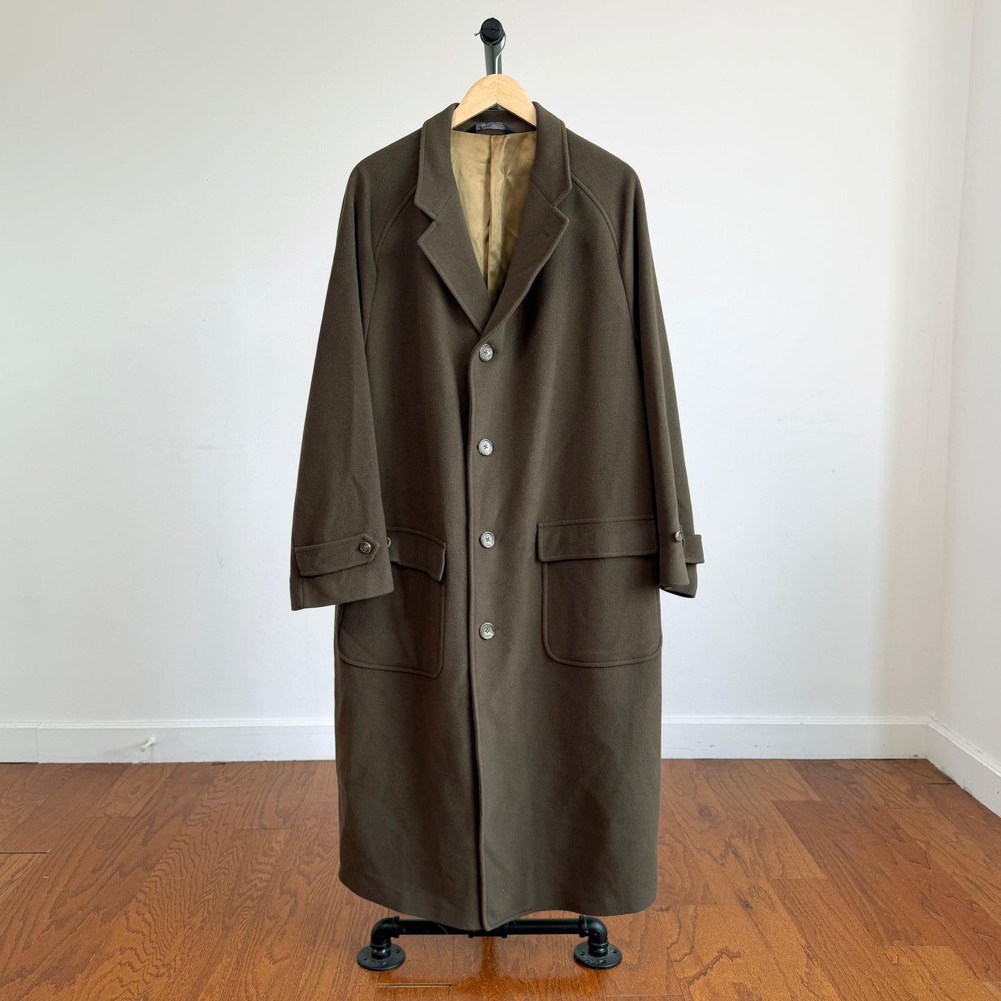 Polo Ralph Lauren (40R) Olive Green 100% Wool Balmacaan Raglan Overcoat