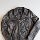 MINT! Polo Ralph Lauren (L) Bronze Leather Horizontal Zip Motorcycle Jacket