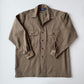VNTG Polo Ralph Lauren (L) 100% Wool Whipcord Olive Military WWII Shirt