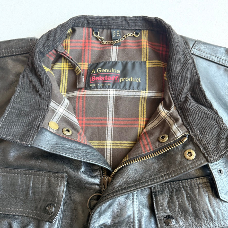 NWOT Belstaff (US 48 / 2XL) Trailmaster Panther Waxed Leather Motorcyle Jacket