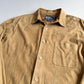 Polo Ralph Lauren (L) Suede Leather Tan Button Front Long Sleeve Shirt