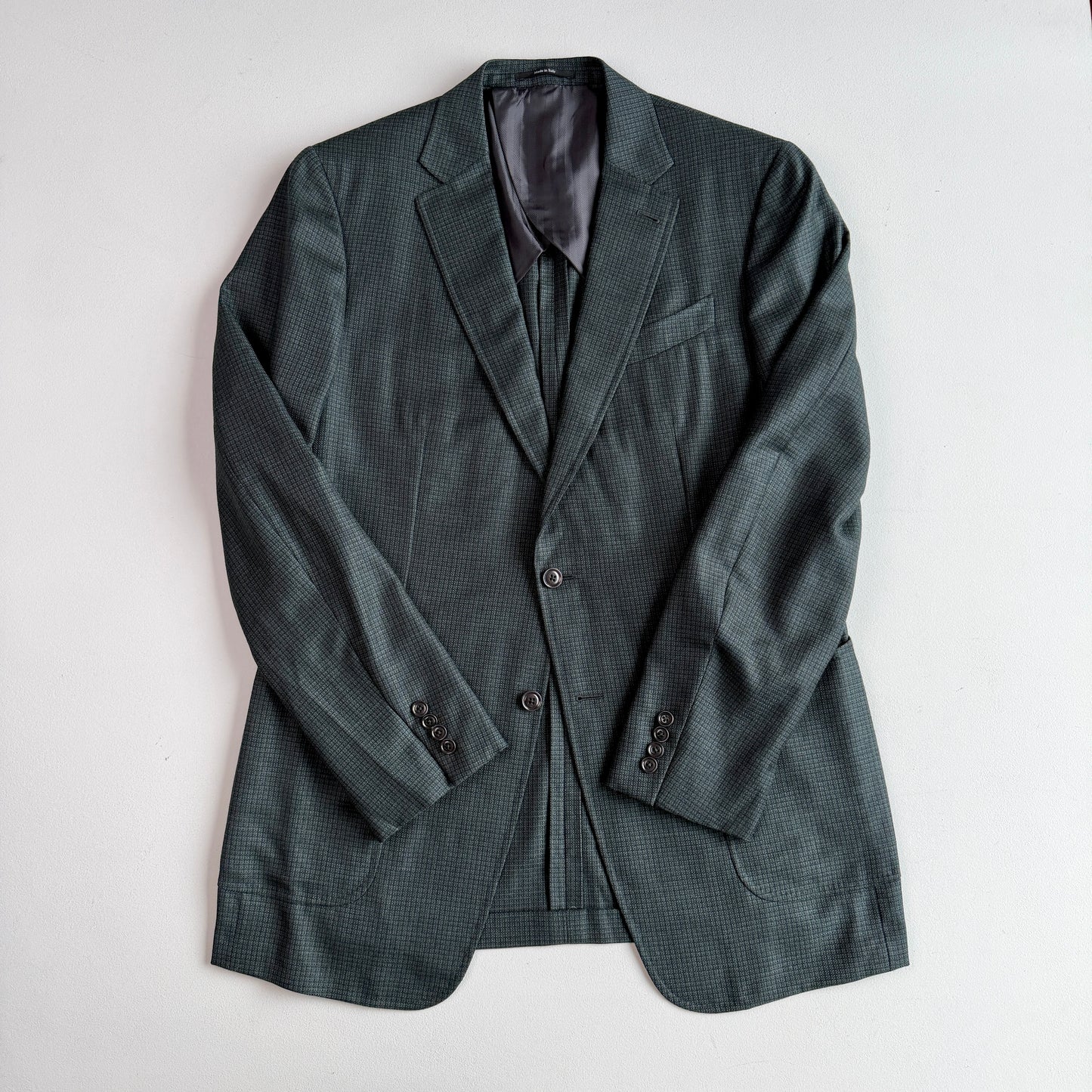 NWOT Ermenegildo (54L IT) Summer Weight Green Wool Hopsack Manhattan Sport Coat
