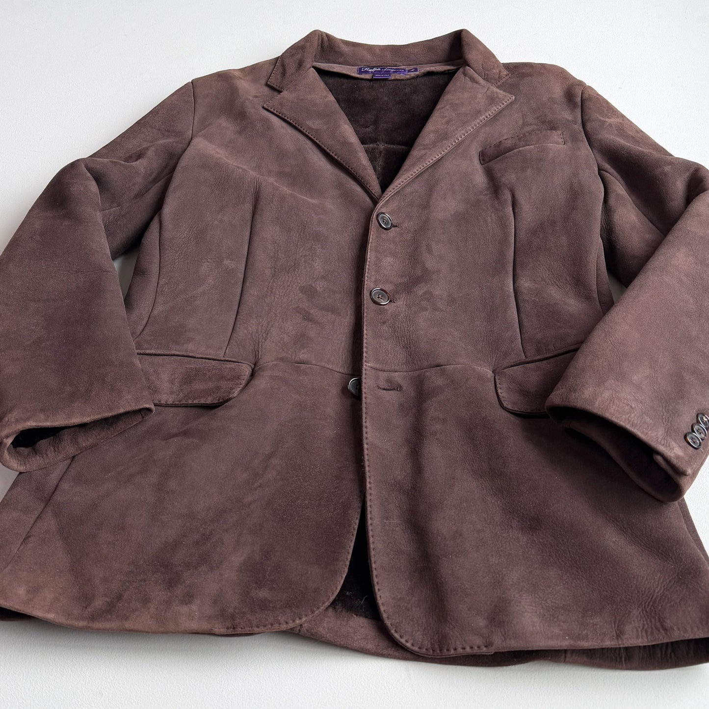 Ralph Lauren Purple Label (M) Lambskin Leather Suede Shearling Jacket
