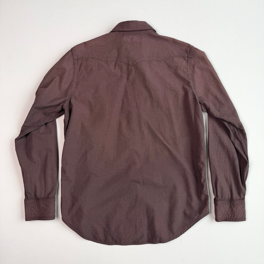 RRL Ralph Lauren (L) Plum Pearl Snap Dyed Western Shirt