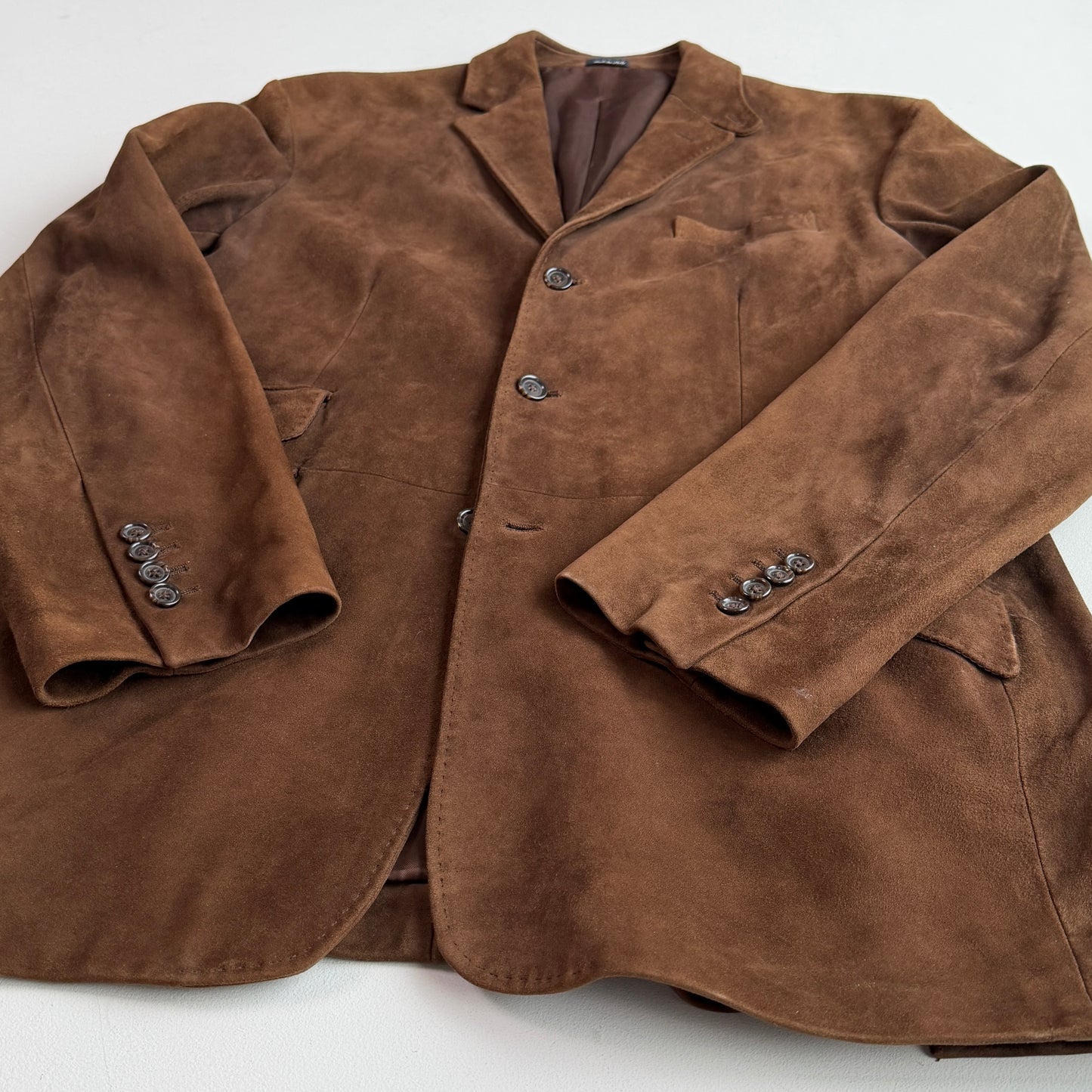 Polo Ralph Lauren (XL / 46L) Suede Leather Brown Hacking Jacket Coat