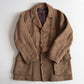 VNTG Paul Stuart (54) Tweed Wool Belted Balmacaan Norfolk-Style Field Coat