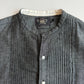 RRL Ralph Lauren (L) Pleated Bib Tuxedo Collar French Cuff Chambray Shirt