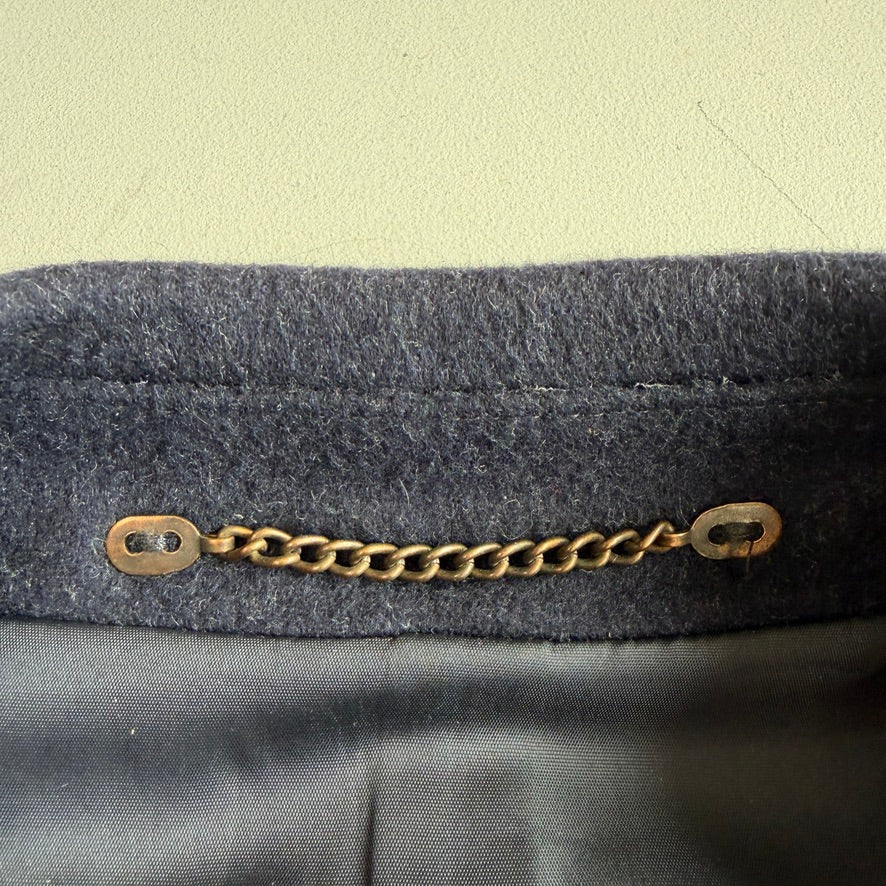 VNTG Burberry (40/ 50IT) Loden-Style MADE IN AUSTRIA Wool Navy Blue Overcoat