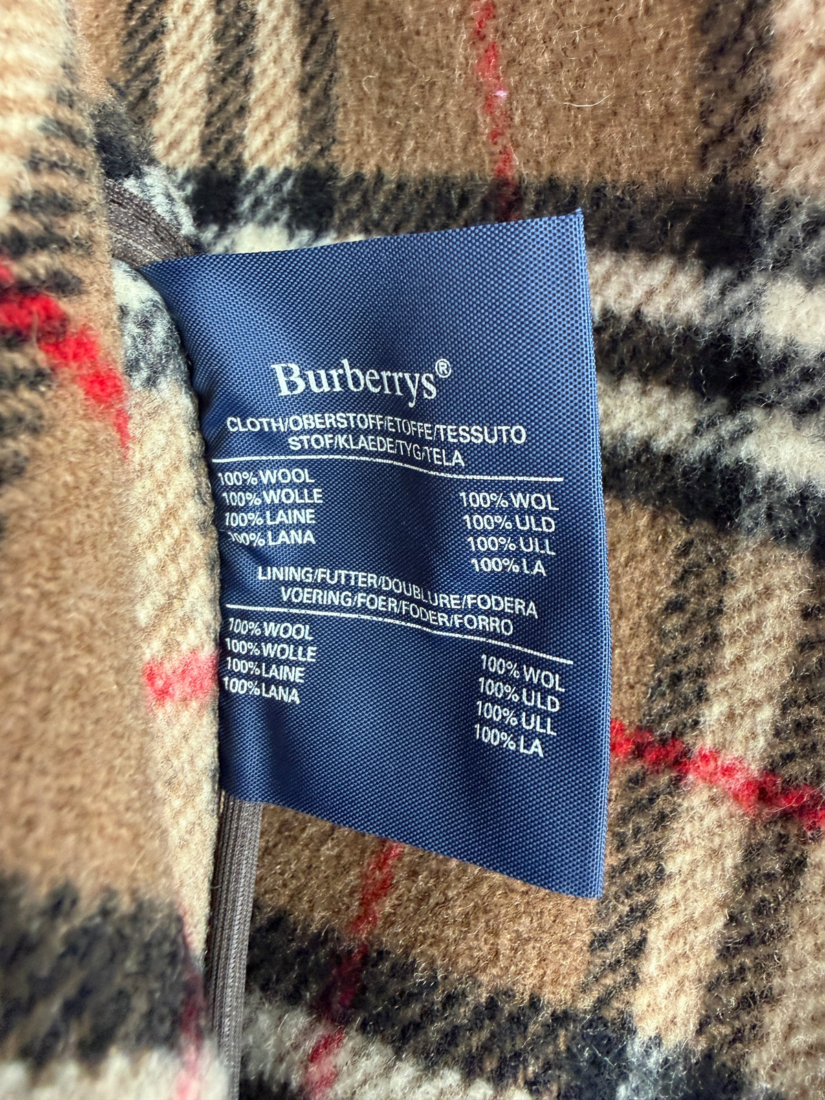 VNTG Burberry London (48) 100% Wool Brown Nova Check Duffle Coat