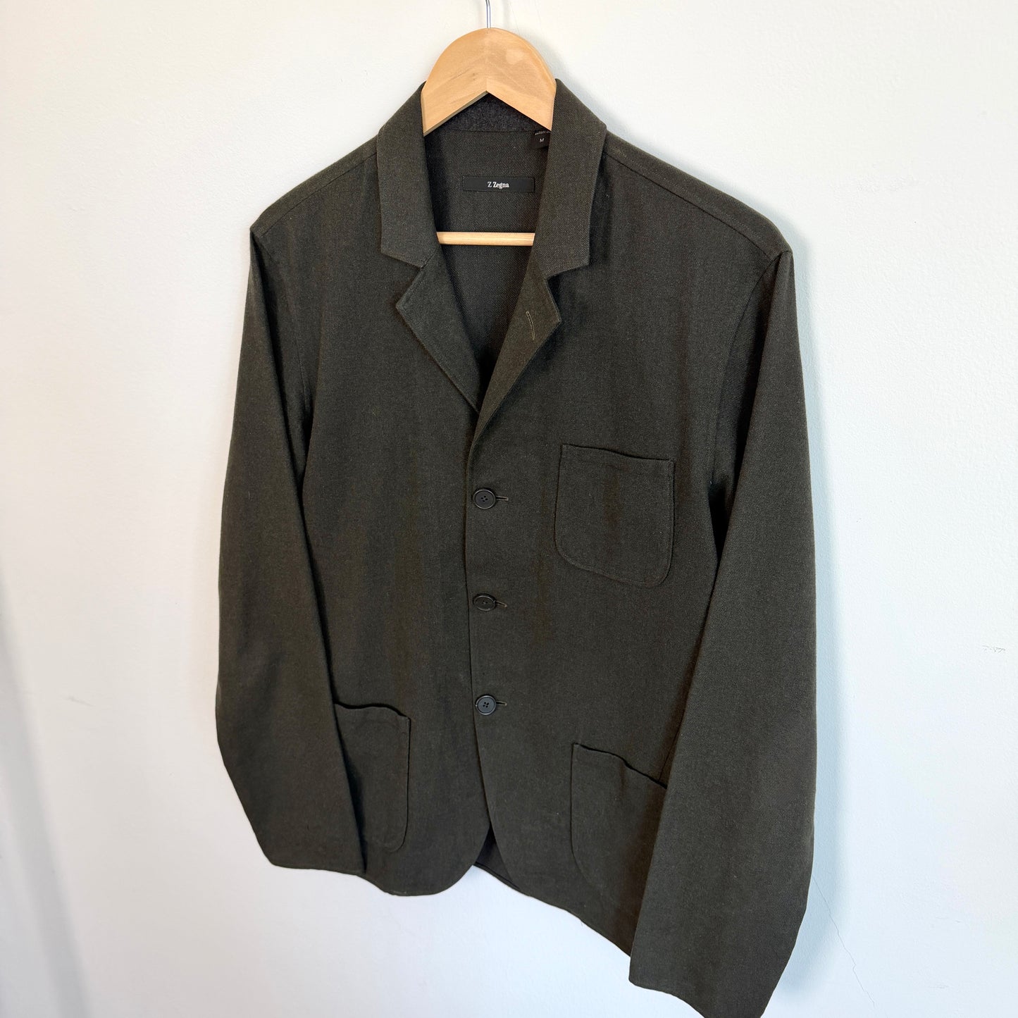 Z Zegna (M) Loden Green Unstructured Linen/Cotton/Wool Sport Coat