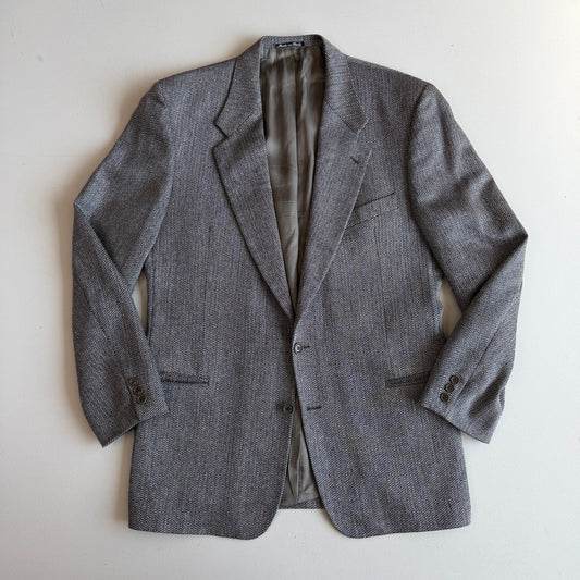 Valentino Uomo (44L) Wool Silk Herringbone Unvented Two Button Sport Coat
