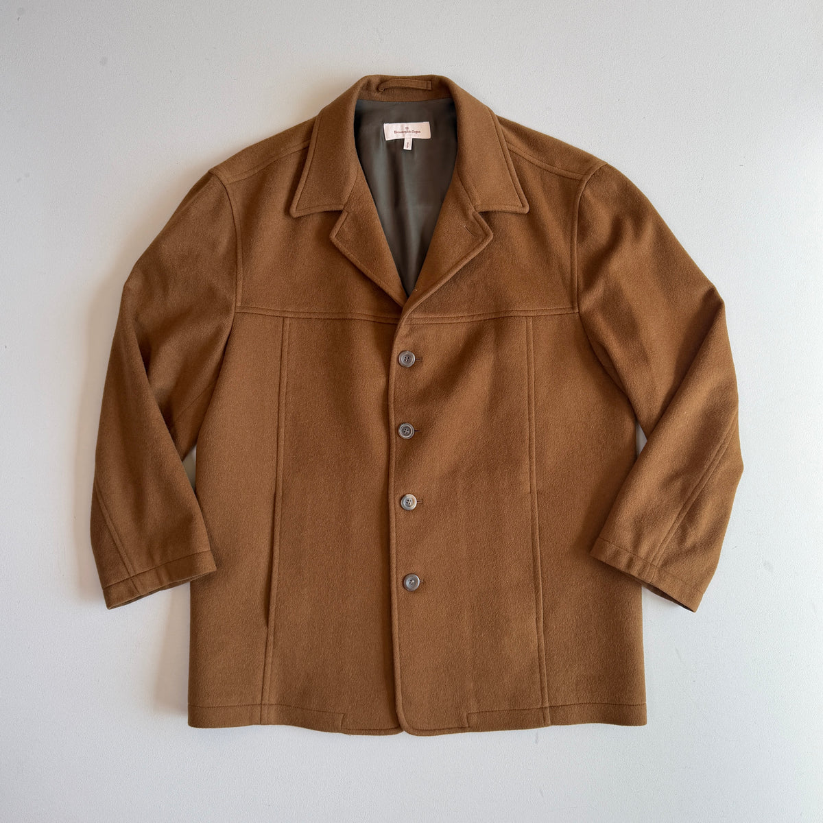 Ermenegildo Zegna (48IT / S) 100% Cashmere Tawny/Burnt Orange Flannel Car Coat
