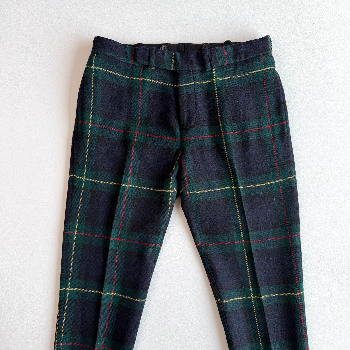 Polo Ralph Lauren (34x31) Wool Tartan Side Tab Red/Yellow Accent Pants