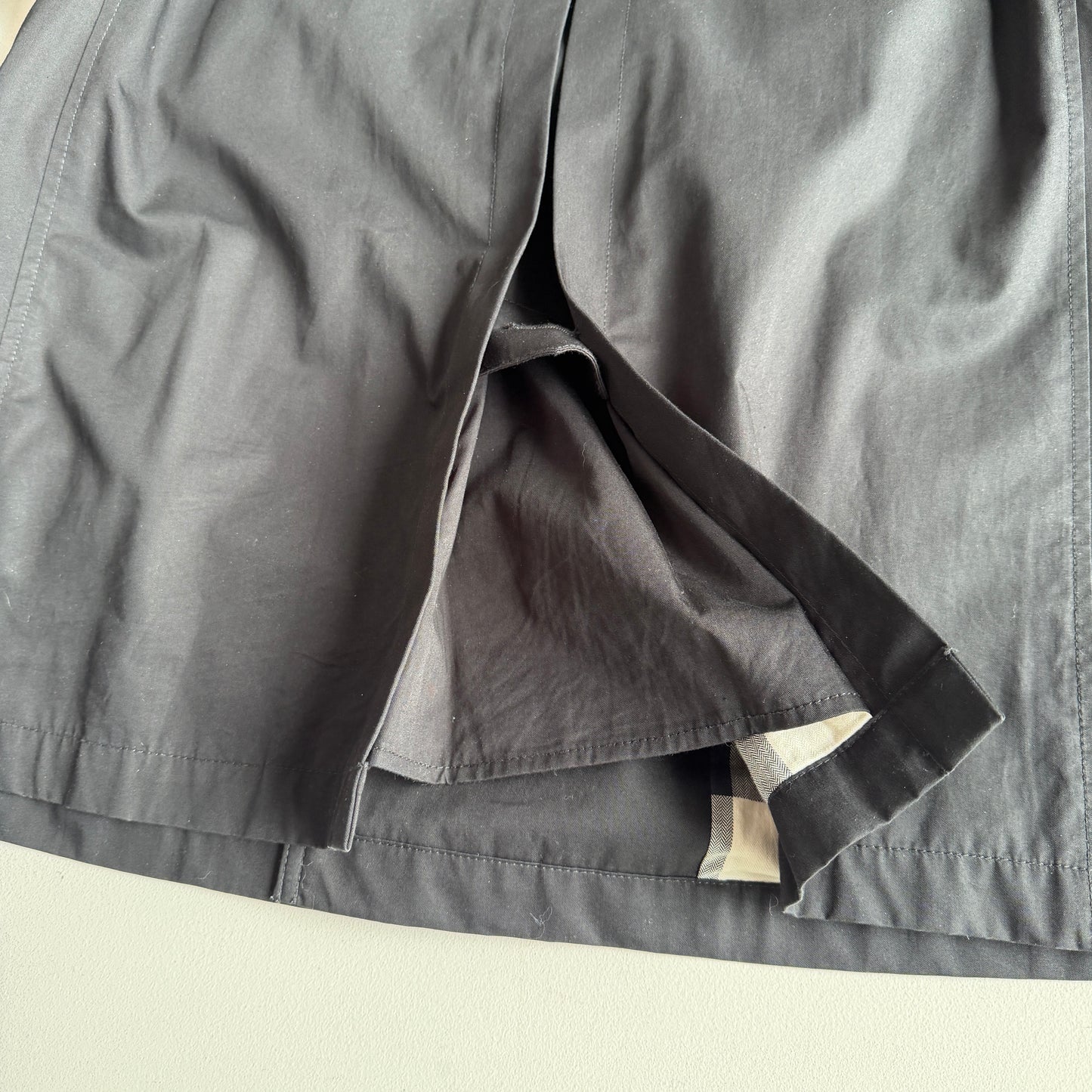 Burberry Brit (XL) 100% Cotton Twill Black Trench Coat