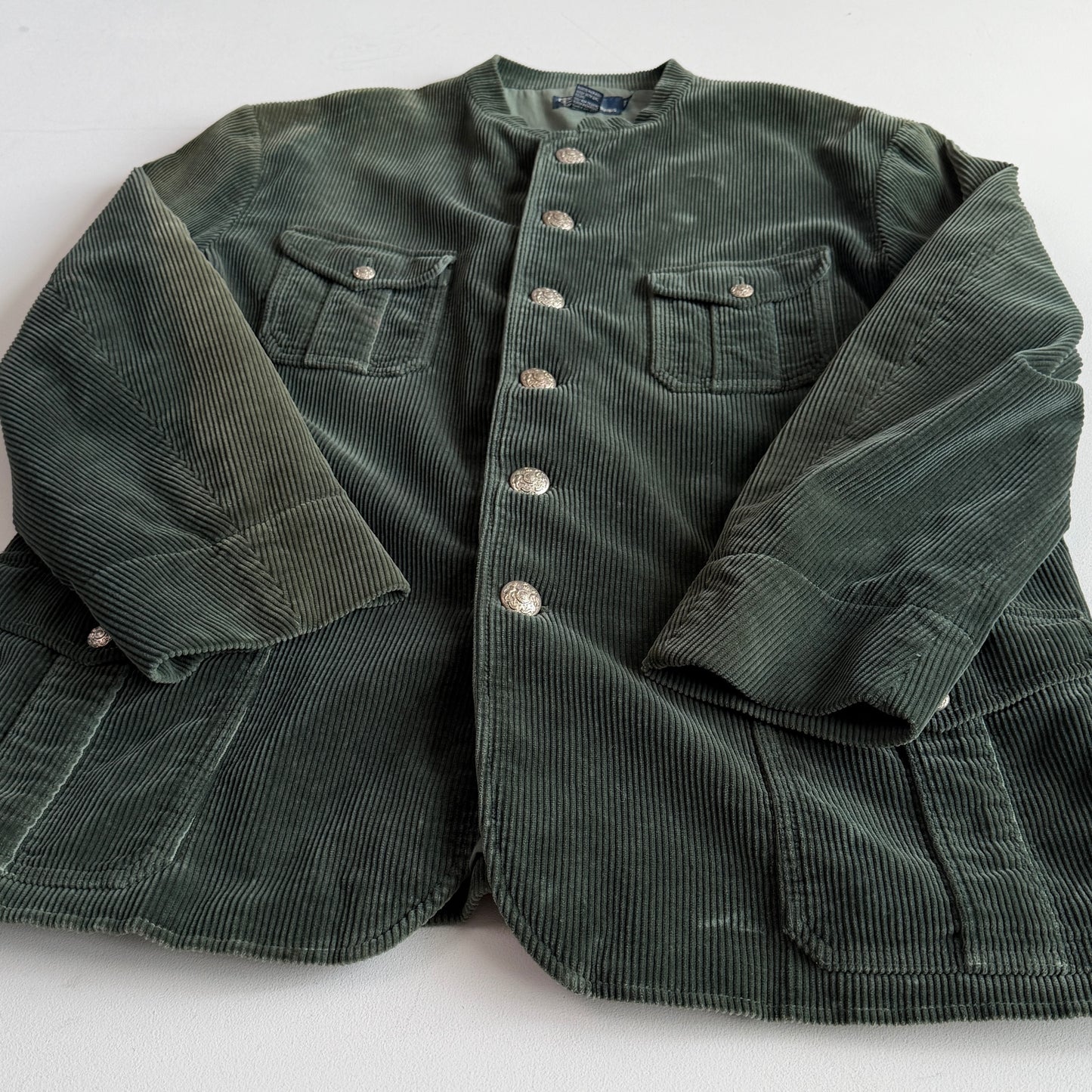 VNTG Polo Ralph Lauren (2XL) Loden Green Corduroy Half-Belt Field Jacket