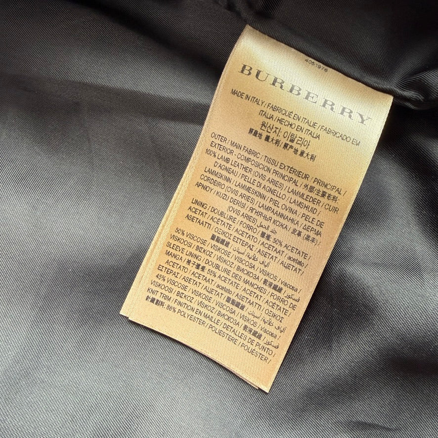 Burberry Brit (48 IT / M) Metallic Blue Leather Bomber Jacket