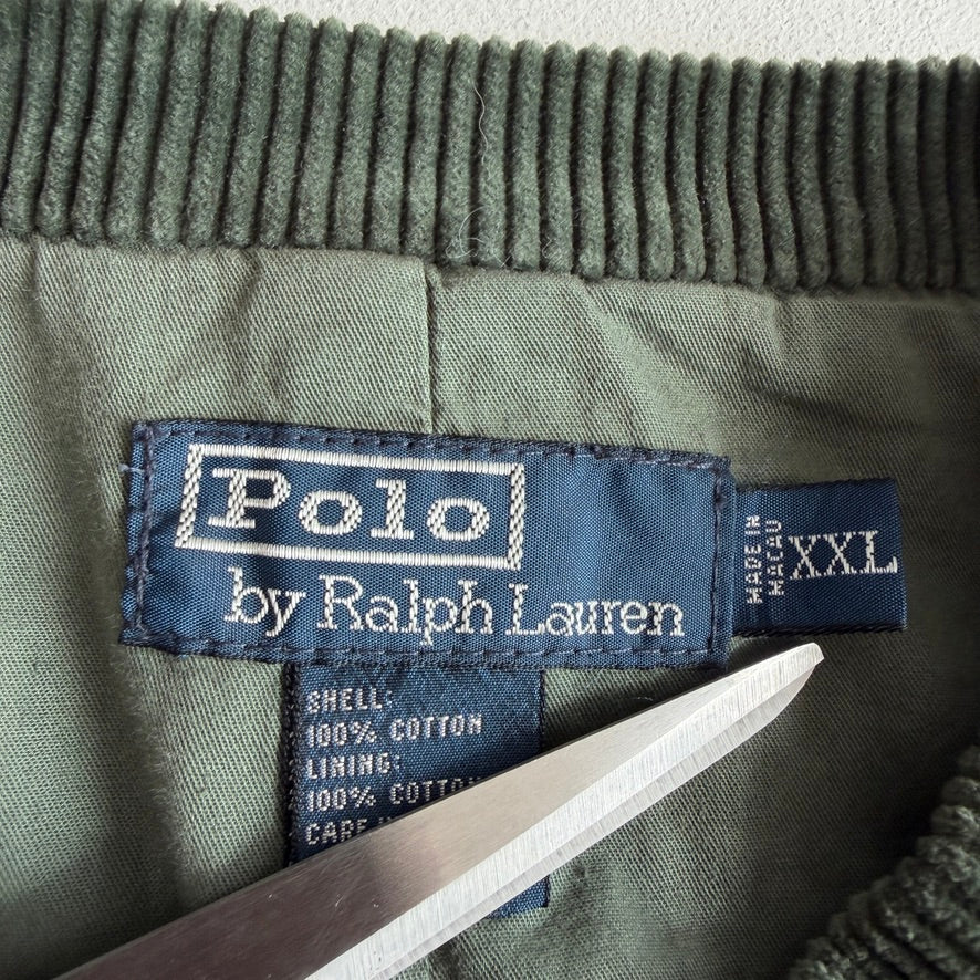 VNTG Polo Ralph Lauren (2XL) Loden Green Corduroy Half-Belt Field Jacket