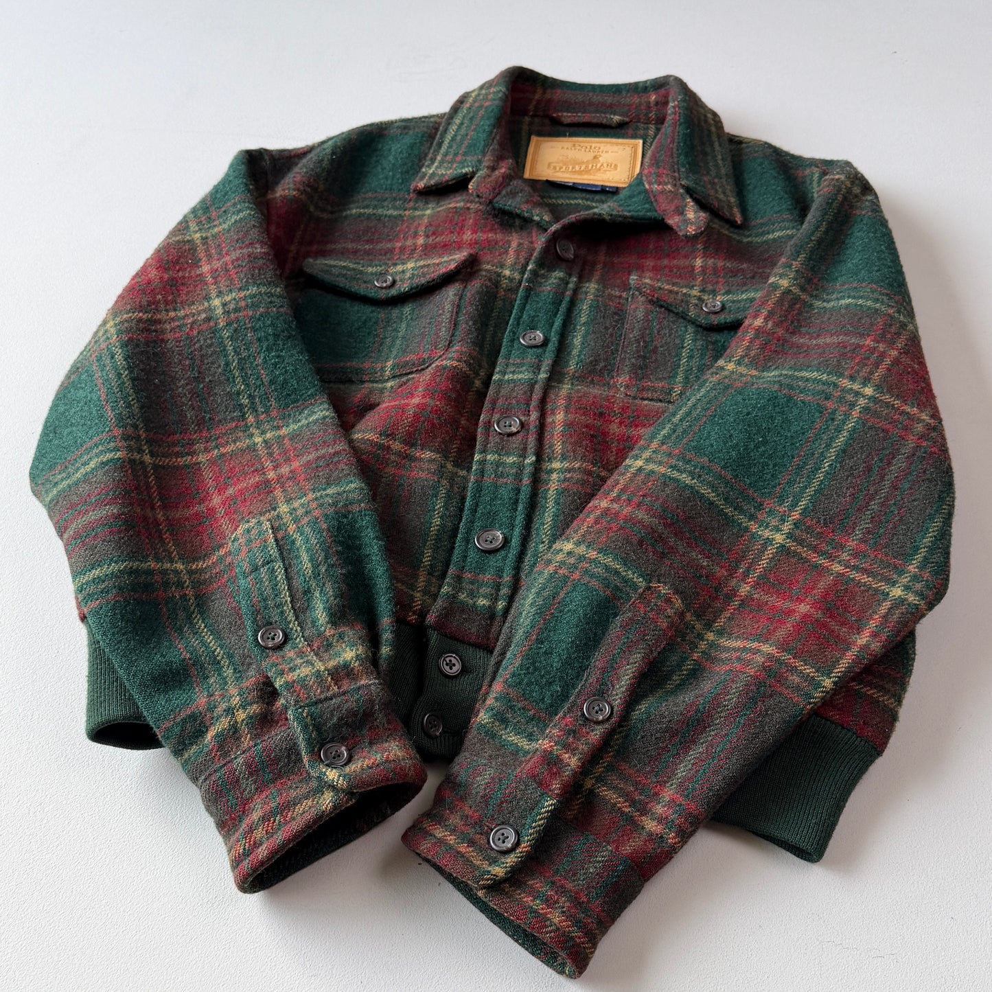 VNTG Polo Ralph Lauren (L) Wool Plaid Sportsman Button Jacket