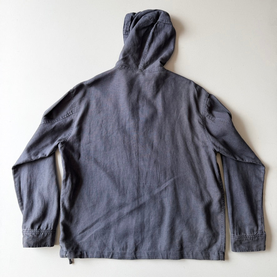 VNTG Polo Ralph Lauren (M) 100% Linen Slate Blue Hooded Jacket
