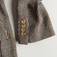 VNTG Polo Ralph Lauren (42R) 100% Silk Blue & Beige w/ Red Overcheck Sport Coat