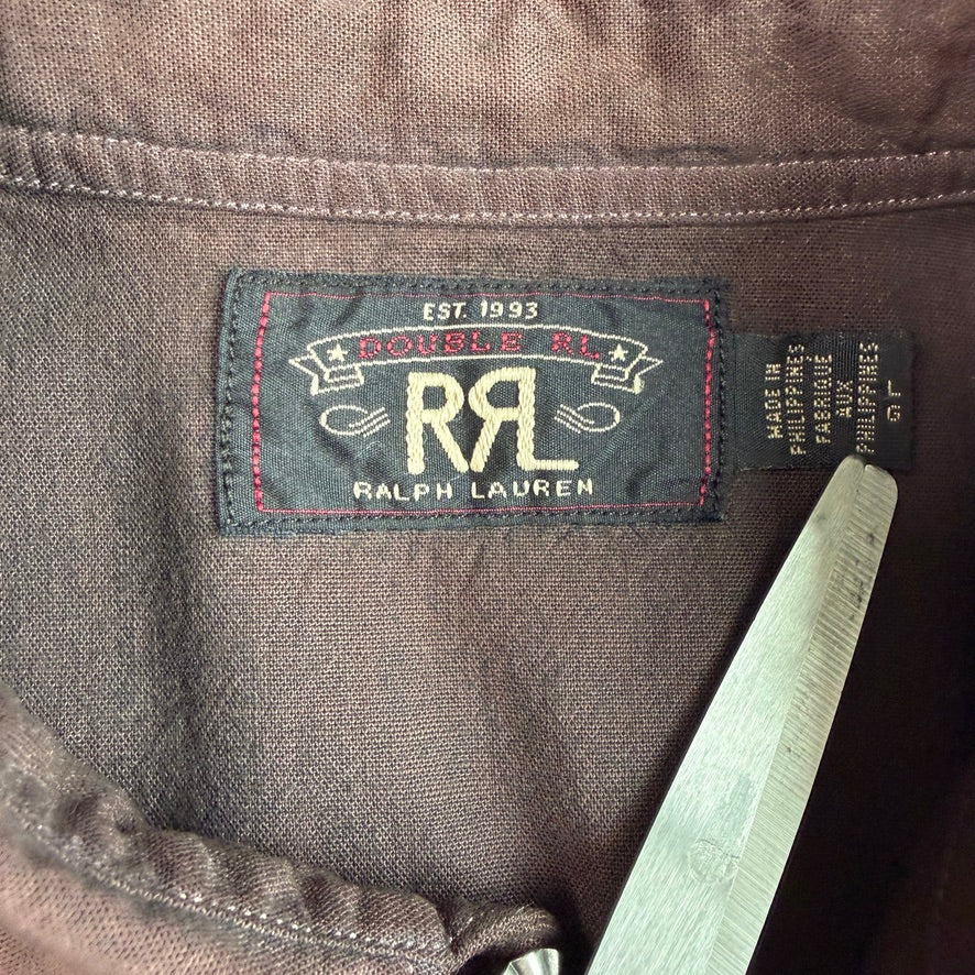 RRL Ralph Lauren (L) Plum Pearl Snap Dyed Western Shirt