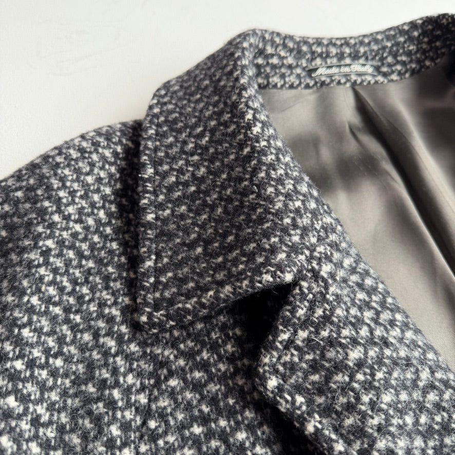 VNTG Giorgio Armani MANI (42R) 100% Wool Tweed Belted Balmacaan Overcoat