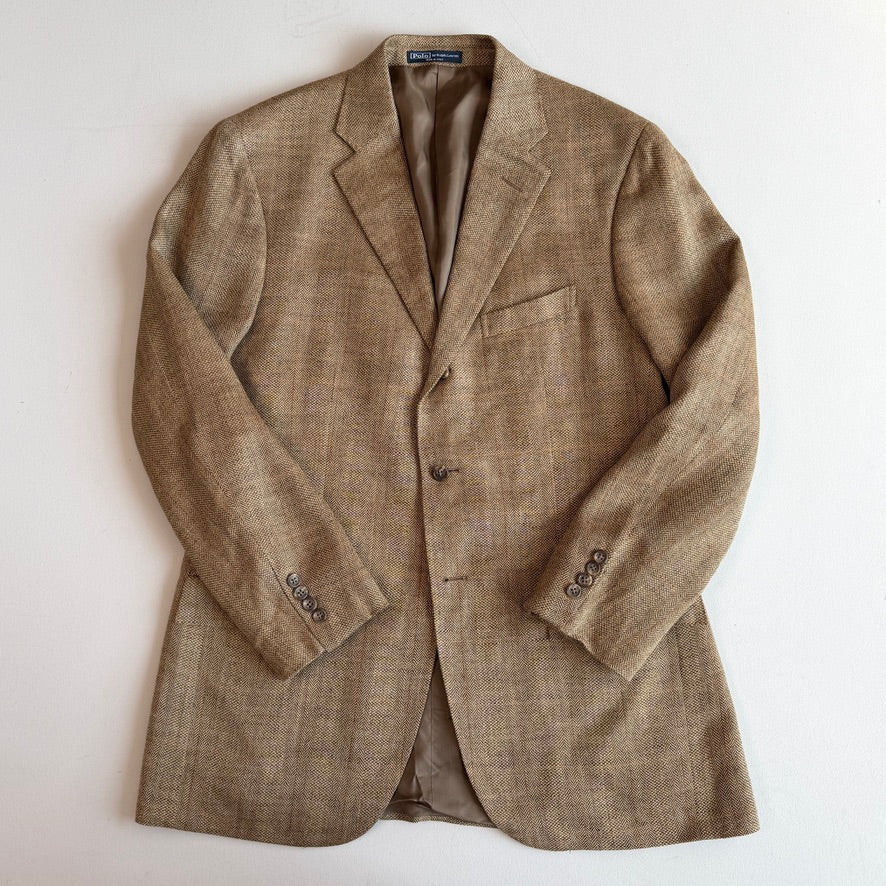 Polo Ralph Lauren (42L) Silk/Linen/Wool Overcheck Herringbone/Birdseye Sports Coat