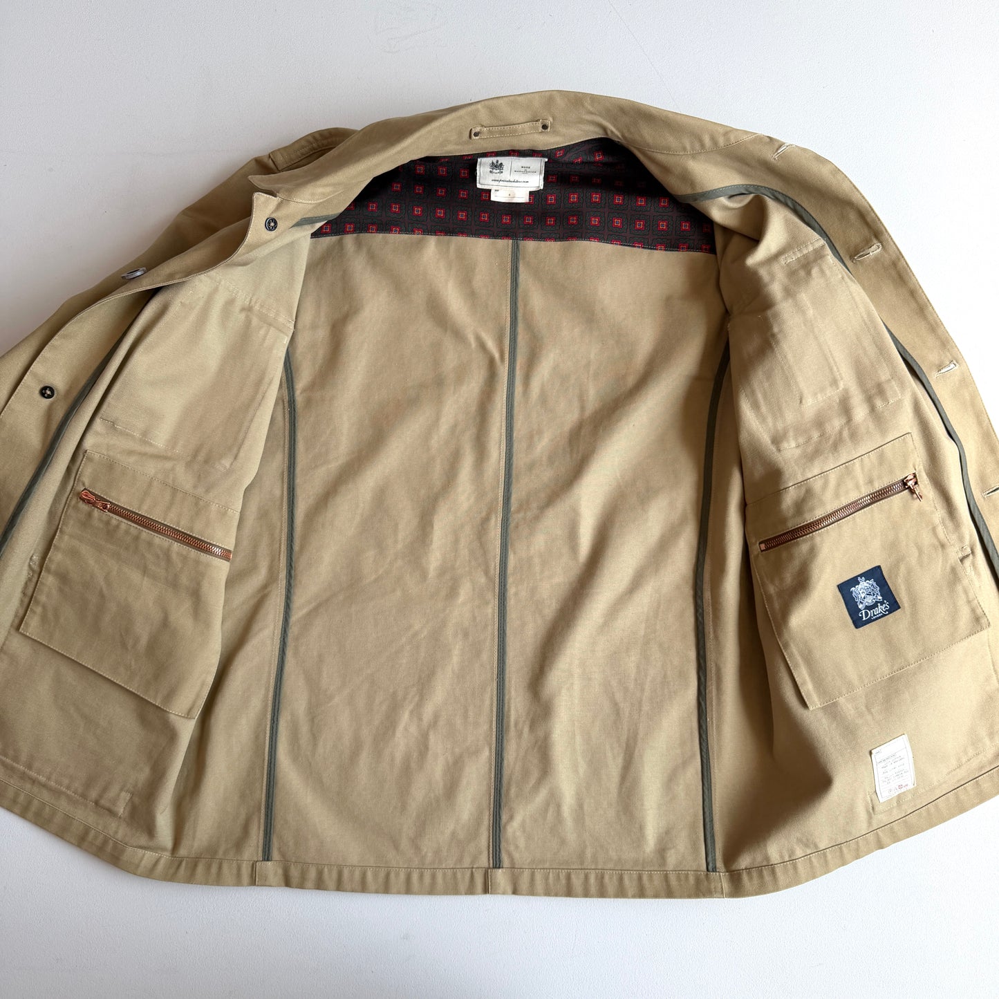 Private White VC / Drake's Collab (6 / XL) Khaki Cotton Workwear Jacket