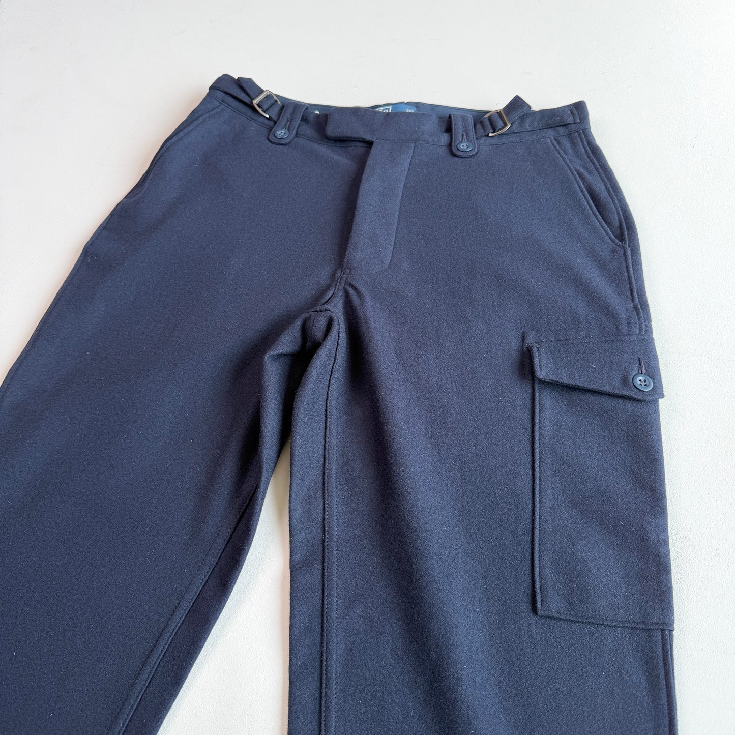NWOT Polo Ralph Lauren (36x33) Navy Blue Wool/Angora/Cashmere Side Tab Pants