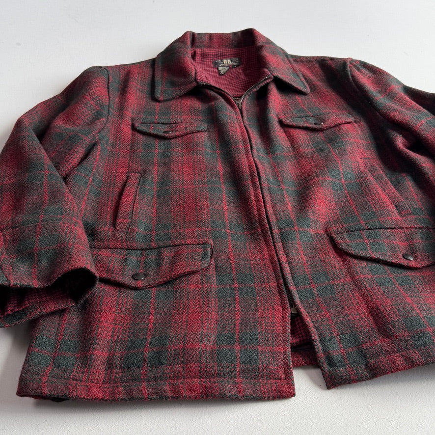 VNTG RRL Ralph Lauren (L) Wool Red/Green Plaid Hunting Field Coat