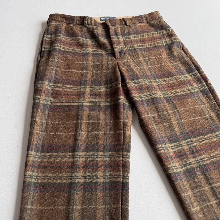 Polo Ralph Lauren (36x30) Wool Plaid Flannel Twill Trousers