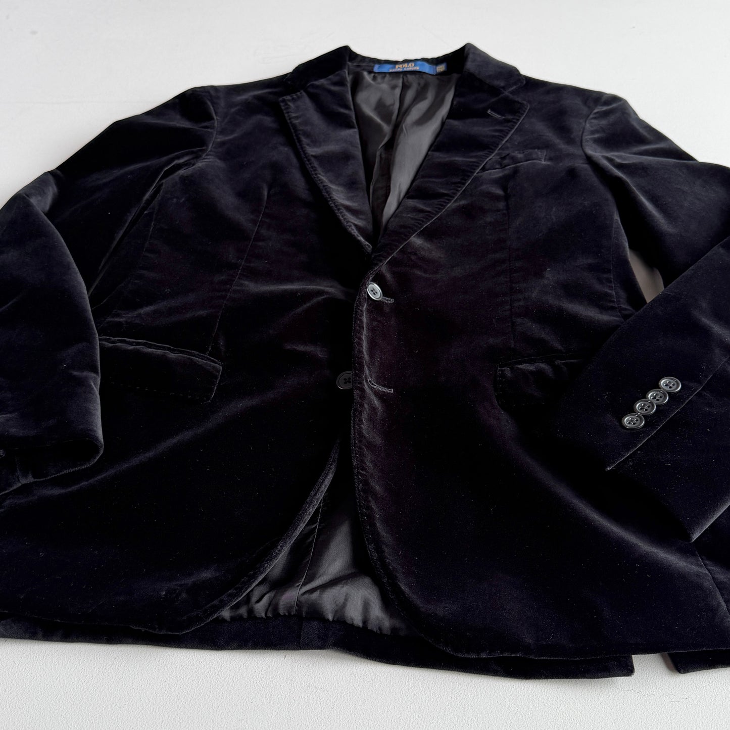 Polo Ralph Lauren (40R) Black Velvet Velour 100% Cotton Sport Coat