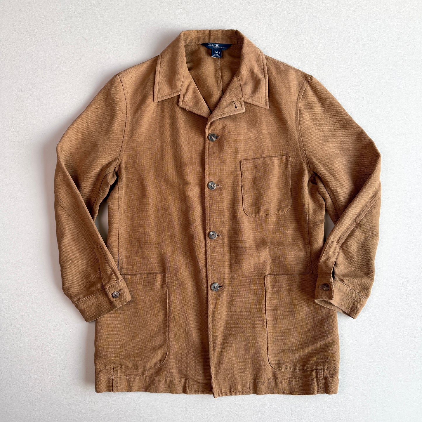 VNTG Polo Ralph Lauren (M) RARE Linen Cotton Canvas Chore Coat