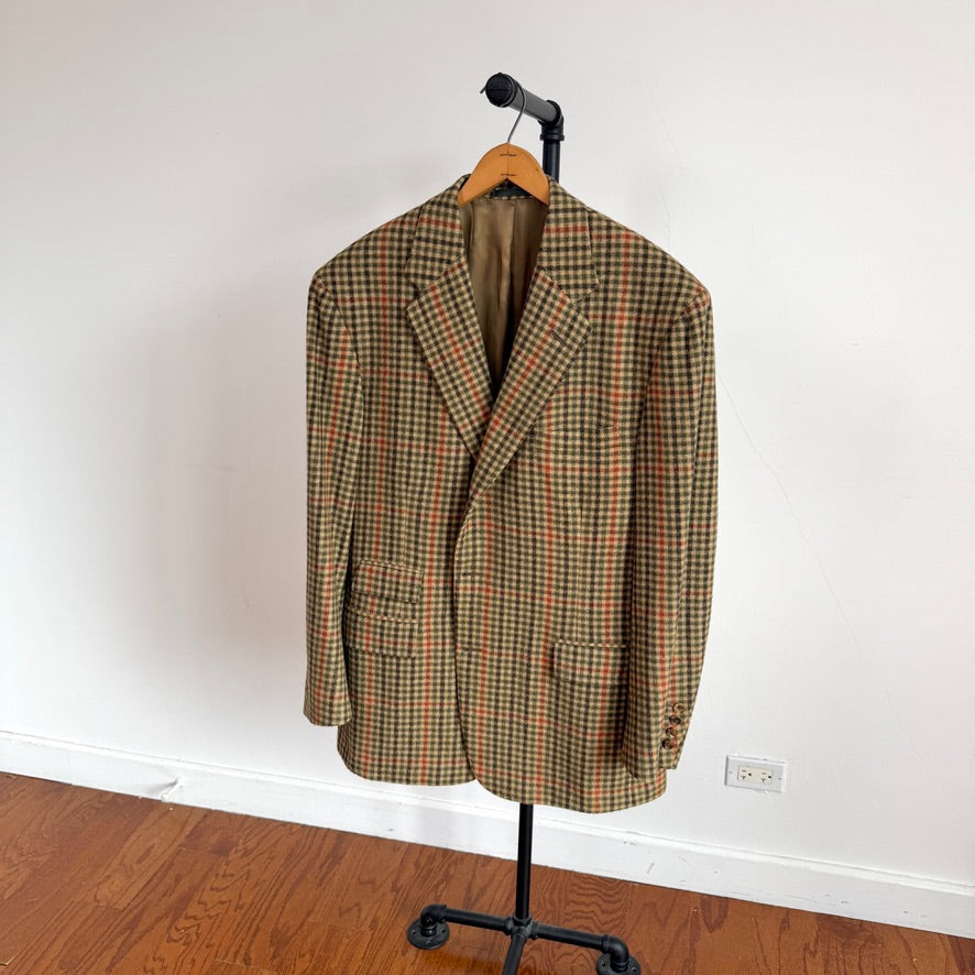 Ralph Lauren Purple Label (42R) Cashmere Flannel Full-Canvas Houndstooth Check Sport Coat