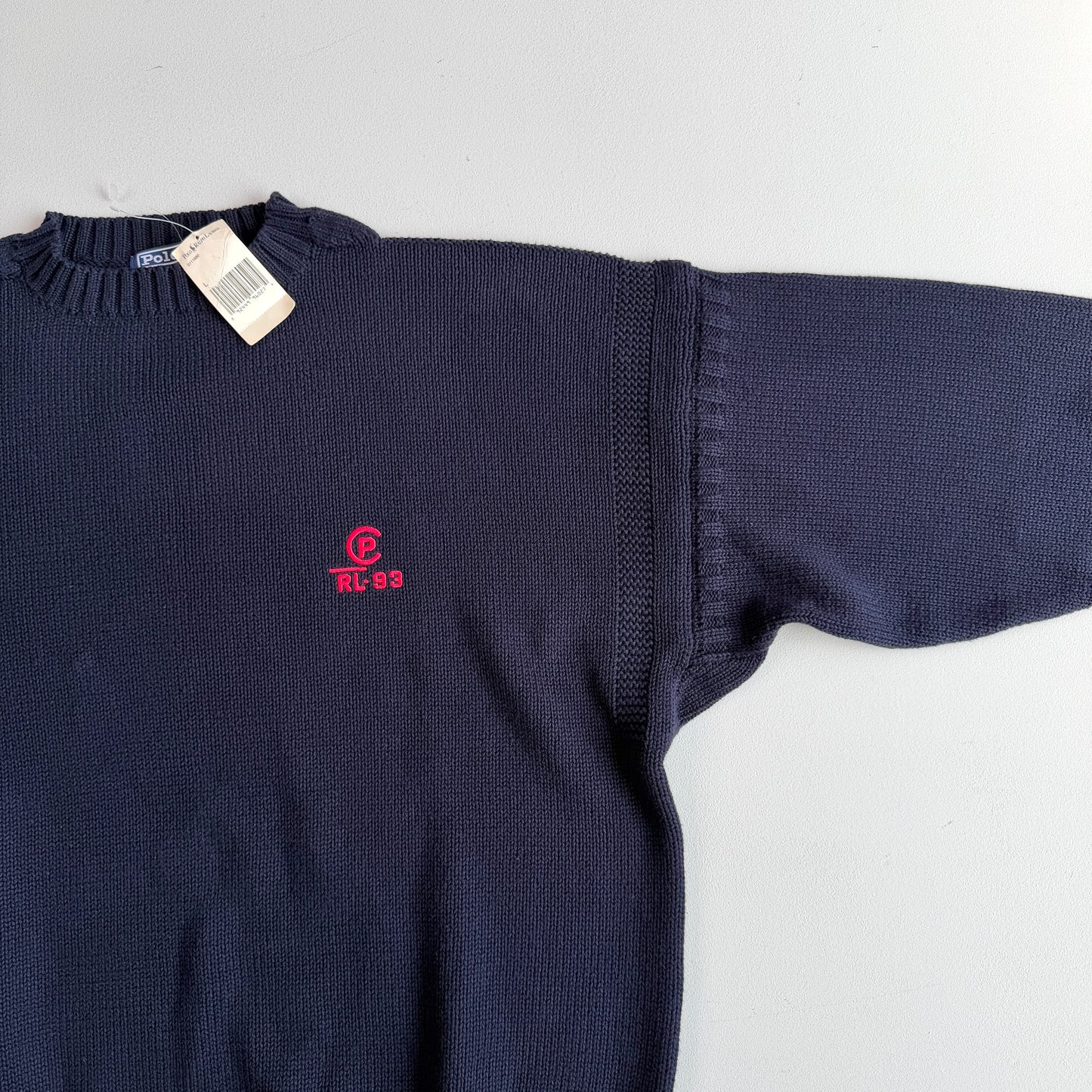 NWT VNTG Polo Ralph Lauren (L) CP RL-93 Cotton Knit Sweater