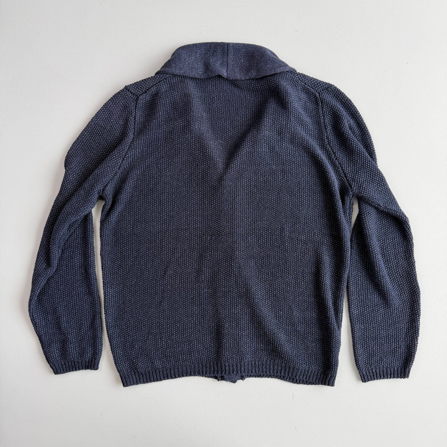 Paul Stuart (L) 100% Linen Indigo Dyed Knit Cardigan Sweater