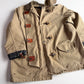 VNTG Polo Ralph Lauren (XL) Sage Fireman Clasp Leather Trim Canvas Coat
