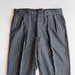 VNTG Polo Ralph Lauren (36x32) Wool French Workwear Stripe Back Cinch Trouser Pants