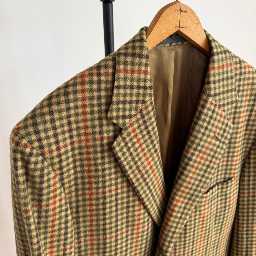 Ralph Lauren Purple Label (42R) Cashmere Flannel Full-Canvas Houndstooth Check Sport Coat