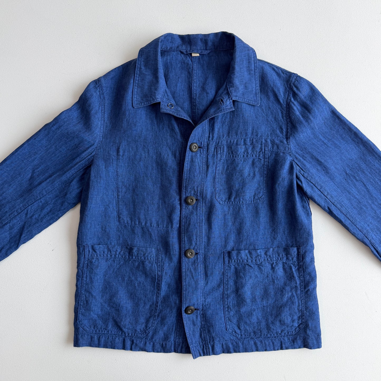 Burberry (48R / S) Indigo Blue 100% Linen Button Chore Overshirt Coat