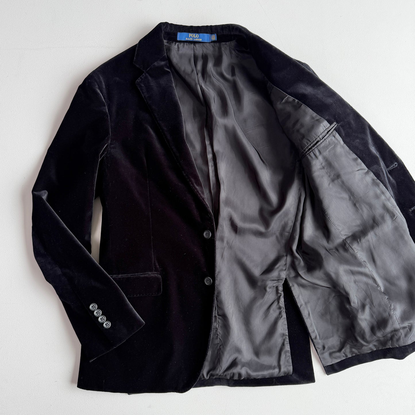 Polo Ralph Lauren (40R) Black Velvet Velour 100% Cotton Sport Coat