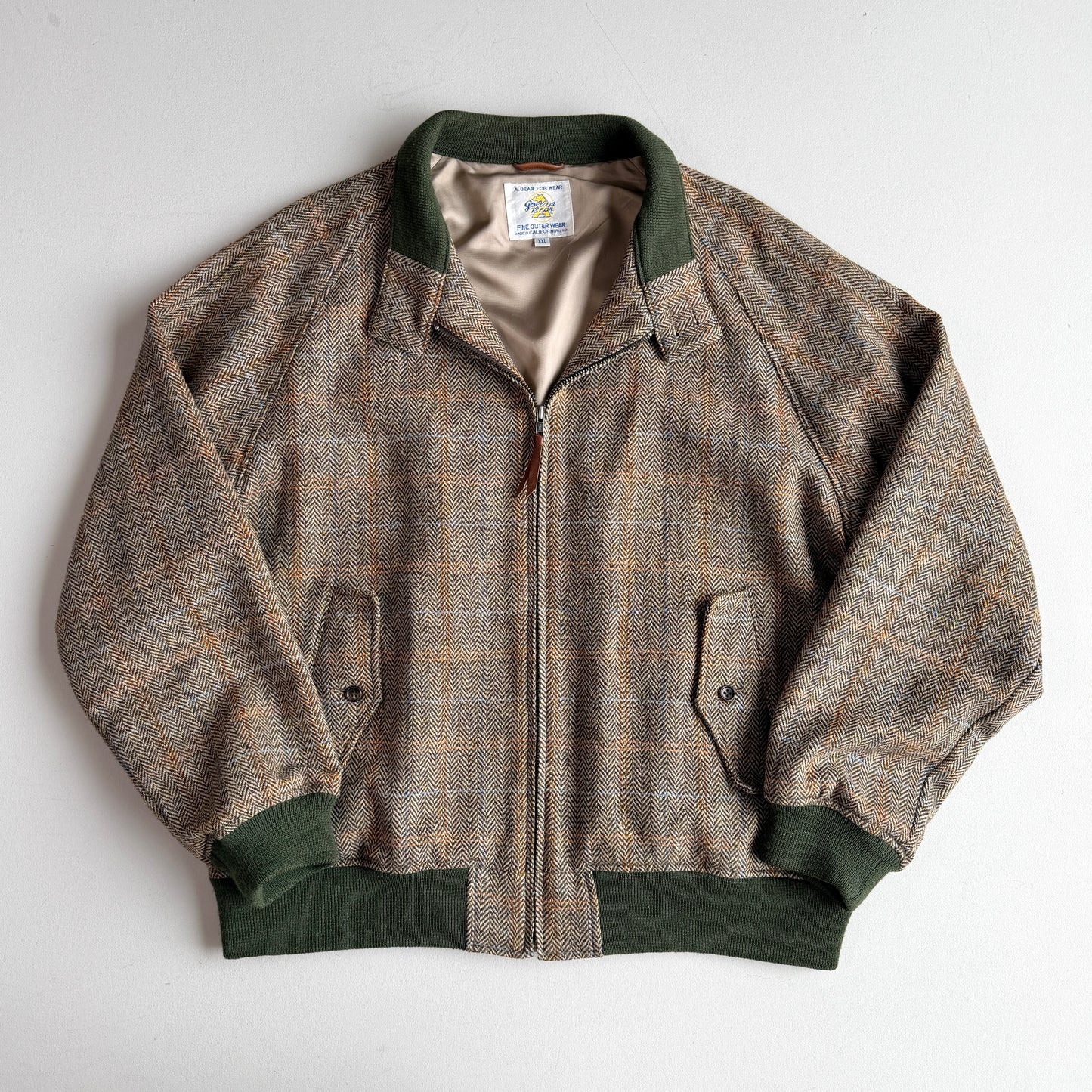 Golden Bear (2XL) Harris Tweed Wool Raglan Western Yoke Jacket