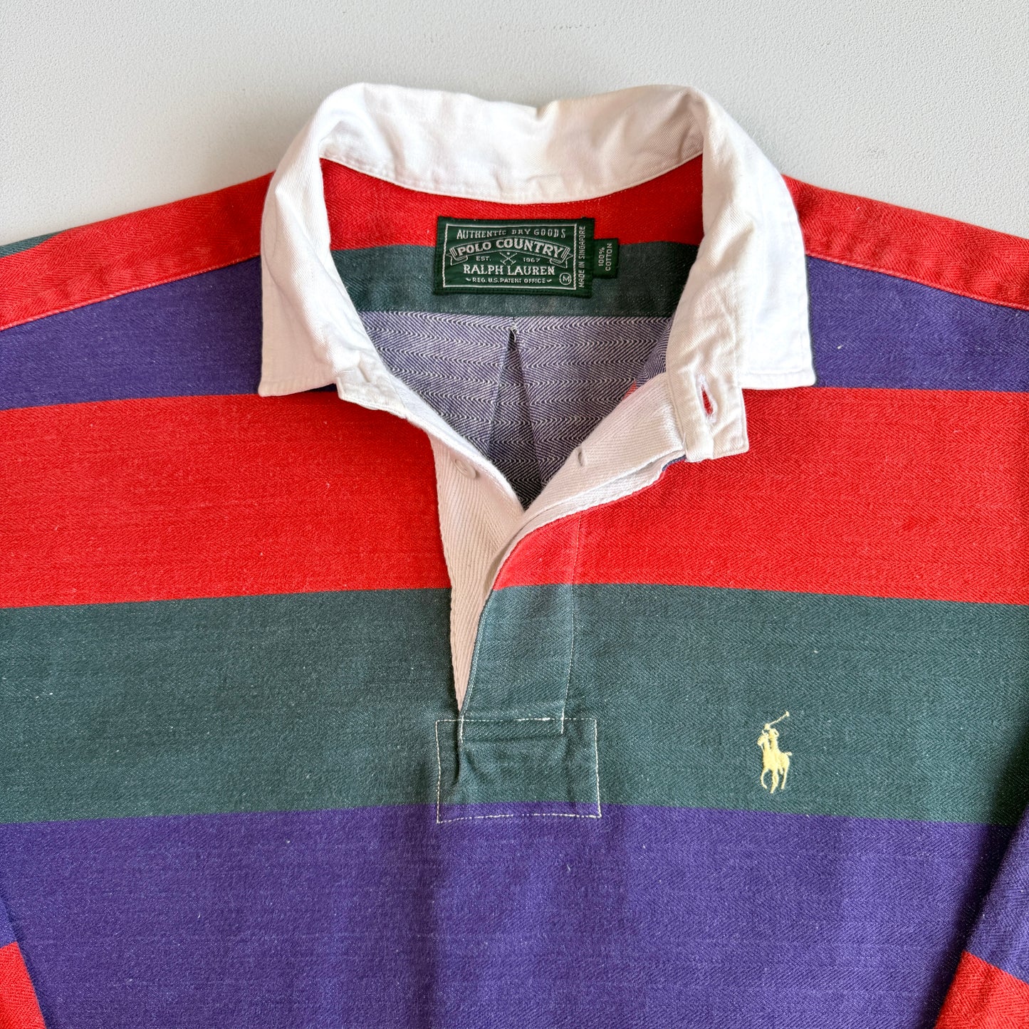 VNTG Ralph Lauren Polo Country (M) Striped Colorblock Rugby Shirt