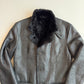 Giorgio Armani (48IT /38R) Lamb Shearling Leather Black Button Coat