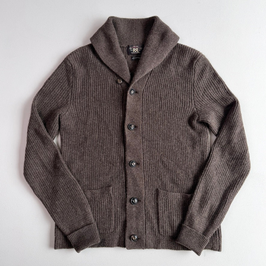RRL Ralph Lauren (M) 100% Cashmere Taupe Knit Cardigan