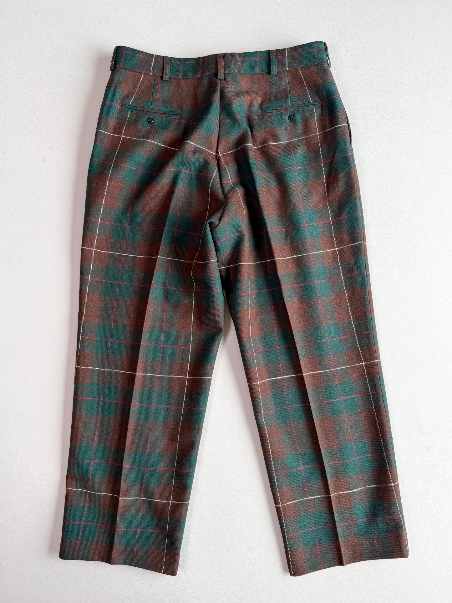 VNTG RRL Ralph Lauren (38x32) Wool Flannel Tartan Plain Trouser Pants