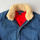 VNTG Polo Ralph Lauren (S) Shearling Collar Denim Flannel Lined Bomber Jacket